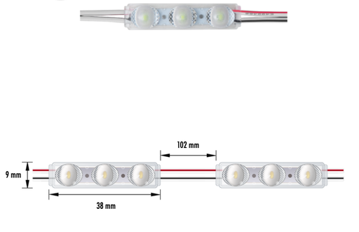 [SIGN-006-072W-W] SIGN-006-072W-W - MODULO 3LED 0.72W 12V IP67 3000K